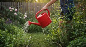 hand watering plants